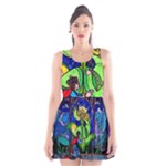 Beauty And The Beast Stained Glass Rose Scoop Neck Skater Dress
