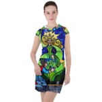 Beauty And The Beast Stained Glass Rose Drawstring Hooded Dress