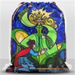 Beauty And The Beast Stained Glass Rose Drawstring Bag (Large)