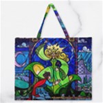 Beauty And The Beast Stained Glass Rose Zipper Large Tote Bag