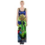 Beauty And The Beast Stained Glass Rose Thigh Split Maxi Dress