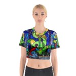 Beauty And The Beast Stained Glass Rose Cotton Crop Top