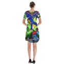 Short Sleeve V-neck Flare Dress 
