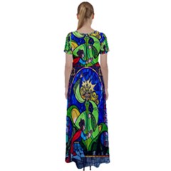 High Waist Short Sleeve Maxi Dress 