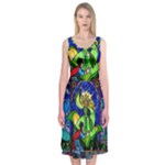 Beauty And The Beast Stained Glass Rose Midi Sleeveless Dress