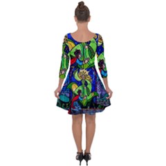 Quarter Sleeve Skater Dress 