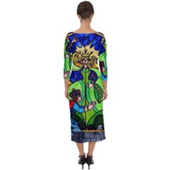 Quarter Sleeve Midi Bodycon Dress 