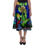 Beauty And The Beast Stained Glass Rose Perfect Length Midi Skirt