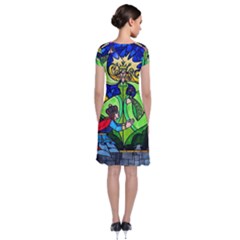 Short Sleeve Front Wrap Dress 