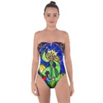 Beauty And The Beast Stained Glass Rose Tie Back One Piece Swimsuit