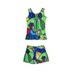 Beauty And The Beast Stained Glass Rose Kids  Boyleg Swimsuit