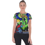 Beauty And The Beast Stained Glass Rose Short Sleeve Sports Top 