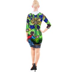 Quarter Sleeve Hood Bodycon Dress 
