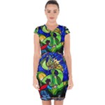 Beauty And The Beast Stained Glass Rose Capsleeve Drawstring Dress 