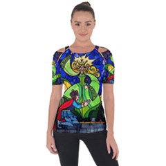 Shoulder Cut Out Short Sleeve Top 