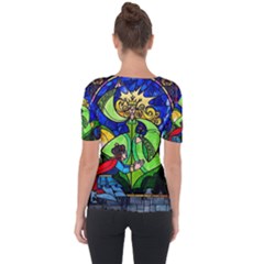 Shoulder Cut Out Short Sleeve Top 