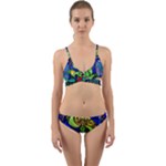 Beauty And The Beast Stained Glass Rose Wrap Around Bikini Set