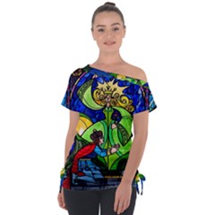Off Shoulder Tie-Up T-Shirt 