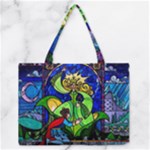 Beauty And The Beast Stained Glass Rose Zipper Medium Tote Bag