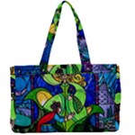 Beauty And The Beast Stained Glass Rose Canvas Work Bag