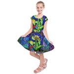 Beauty And The Beast Stained Glass Rose Kids  Short Sleeve Dress