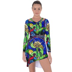 Asymmetric Cut-Out Shift Dress 