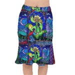 Beauty And The Beast Stained Glass Rose Short Mermaid Skirt