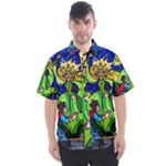 Beauty And The Beast Stained Glass Rose Men s Short Sleeve Shirt