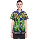 Beauty And The Beast Stained Glass Rose Women s Short Sleeve Shirt