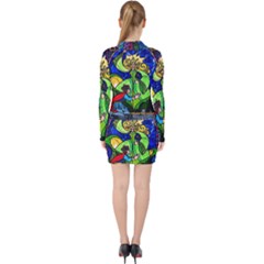 V-neck Bodycon Long Sleeve Dress 