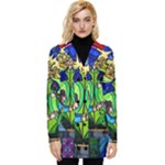 Beauty And The Beast Stained Glass Rose Button Up Hooded Coat 