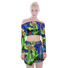 Off Shoulder Top with Mini Skirt Set 