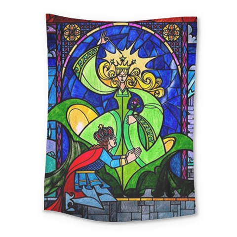 Beauty And The Beast Stained Glass Rose Medium Tapestry from ArtsNow.com