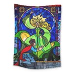 Beauty And The Beast Stained Glass Rose Medium Tapestry