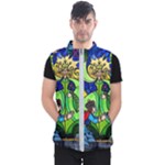 Beauty And The Beast Stained Glass Rose Men s Puffer Vest