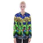Beauty And The Beast Stained Glass Rose Womens Long Sleeve Shirt