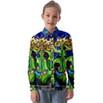 Beauty And The Beast Stained Glass Rose Kids  Long Sleeve Shirt
