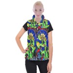 Beauty And The Beast Stained Glass Rose Women s Button Up Vest