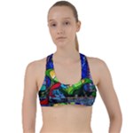 Beauty And The Beast Stained Glass Rose Criss Cross Racerback Sports Bra