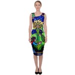Beauty And The Beast Stained Glass Rose Sleeveless Pencil Dress