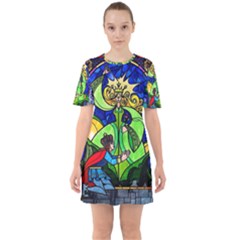 Sixties Short Sleeve Mini Dress 