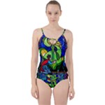 Beauty And The Beast Stained Glass Rose Cut Out Top Tankini Set