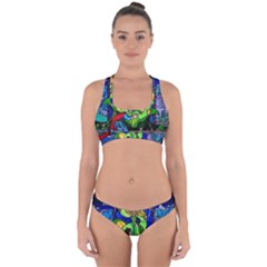 Beauty And The Beast Stained Glass Rose Cross Back Hipster Bikini Set from ArtsNow.com