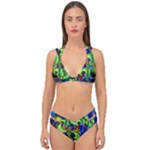Beauty And The Beast Stained Glass Rose Double Strap Halter Bikini Set