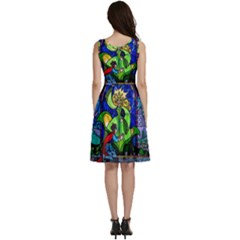 Sleeveless V-Neck Skater Dress with Pockets 