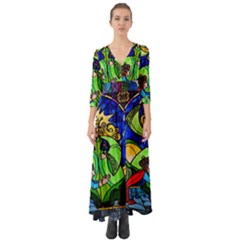 Button Up Boho Maxi Dress 