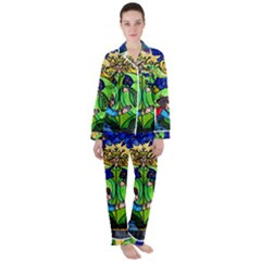 Women s Long Sleeve Satin Pajamas Set 