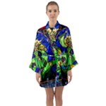 Beauty And The Beast Stained Glass Rose Long Sleeve Satin Kimono