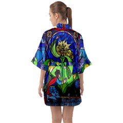 Half Sleeve Satin Kimono  
