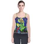 Beauty And The Beast Stained Glass Rose Velvet Spaghetti Strap Top
